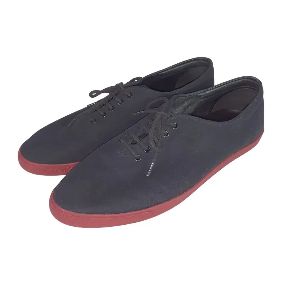 The Row Minimalist Black Cotton Canvas Sneakers Size 10